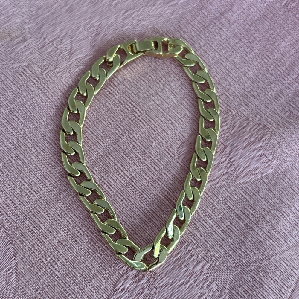 Vintage Jewelry Bracelet Gold Toned 8" L Classic Style Chain Durable Unbranded